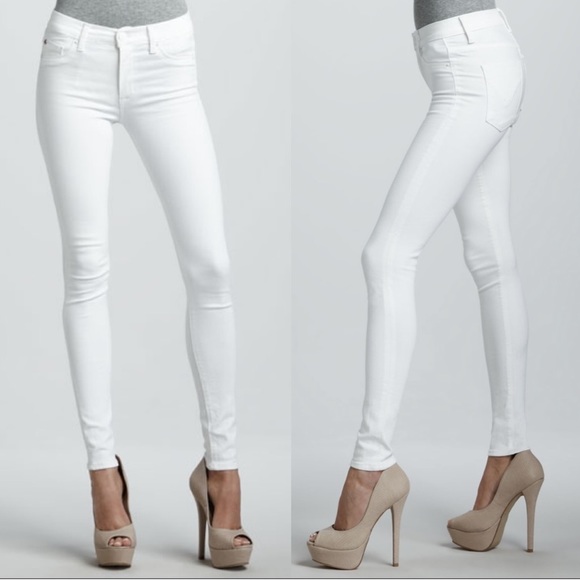 Hudson Mid-rise Nico Super Skinny White Jeans - Picture 3 of 10